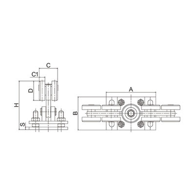 전기 캔틸레버 슬라이딩 게이트 키트 80x80 레일 68mm 캐리지 롤러 조정 가능한 플레이트 용 10 바퀴