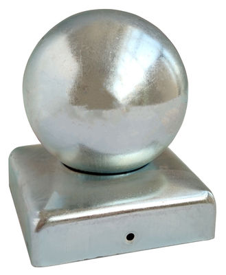 공 둥근 직류 전기를 통한 정상 백색 강철 장식을 가진 80x80mm 담 포스트 모자