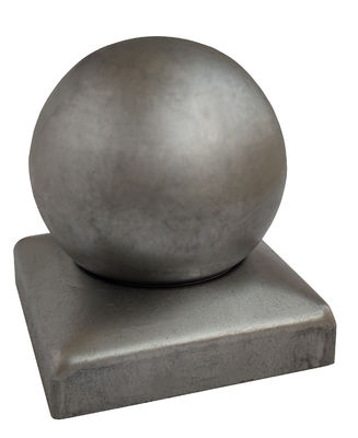 공 둥근 직류 전기를 통한 정상 백색 강철 장식을 가진 80x80mm 담 포스트 모자