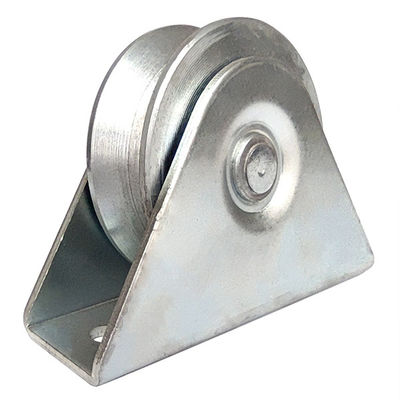 브래킷 이중 베어링 아연 도금 강판을 가진 4inch 100mm v 강저 슬라이딩 게이트 휠