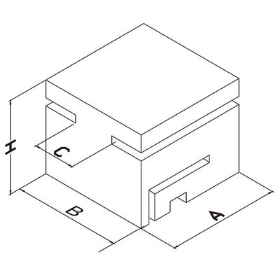 74x76x62.2mm 슬라이딩 게이트 나일론 가이드 블록 75mm 흰색