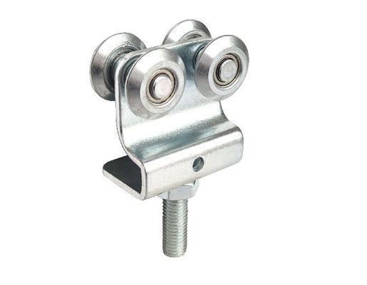 WHITE ZINC 4 롤러 행잉 도어 피팅 행잉 레일 슬라이딩 벤드 플레이트가 있는 행잉 도어 롤러